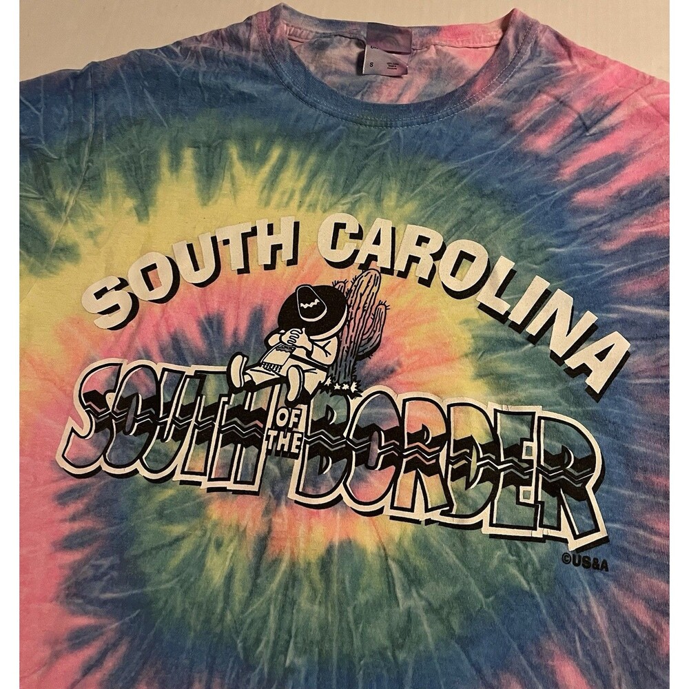 VTG South Of The Border South Carolina Tie Dye T-Shirt SMALL Colorful Souvenir